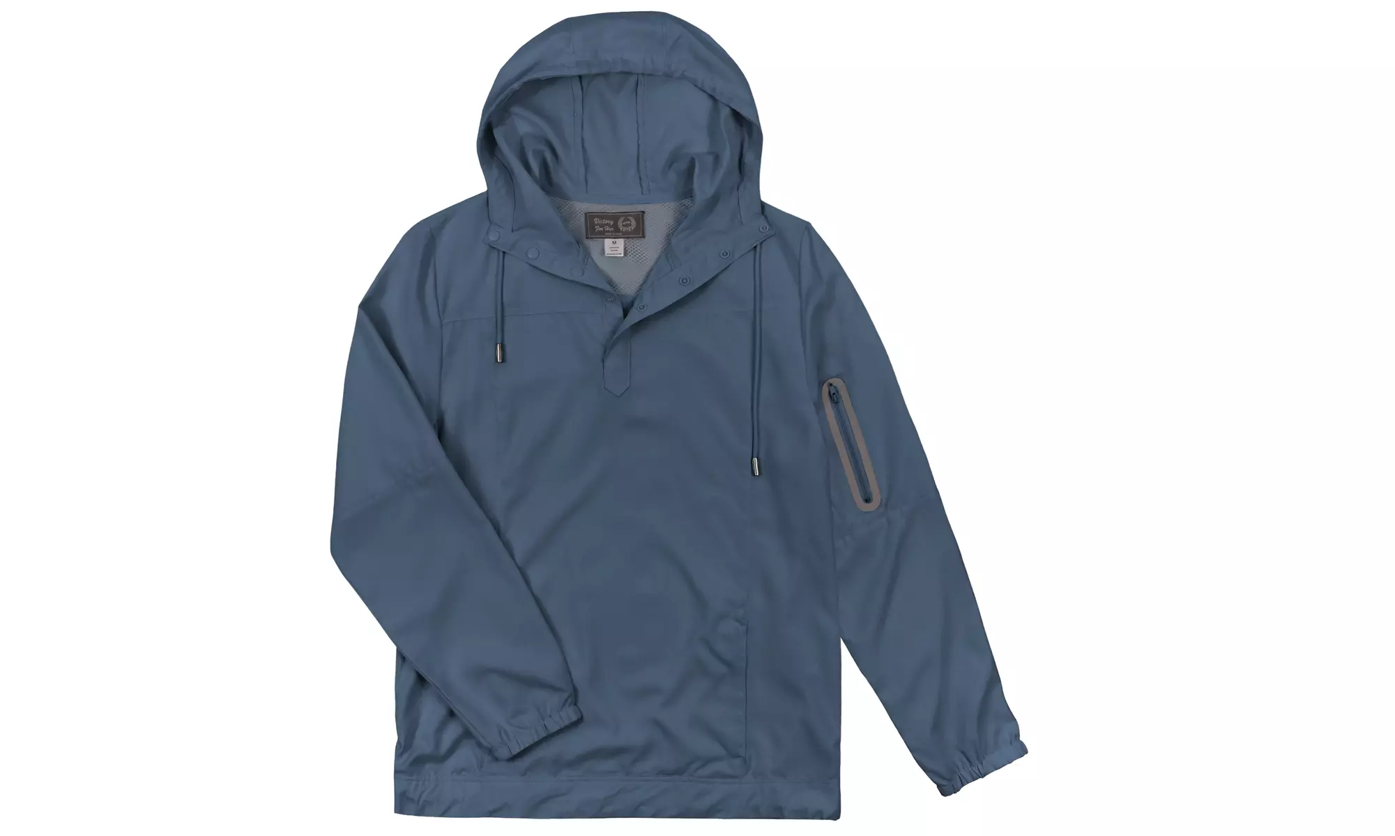 Victory Ladies' Lightweight Woven 1/4 Snap Placket Long Sleeve Pullover Hoodie - Second Medium