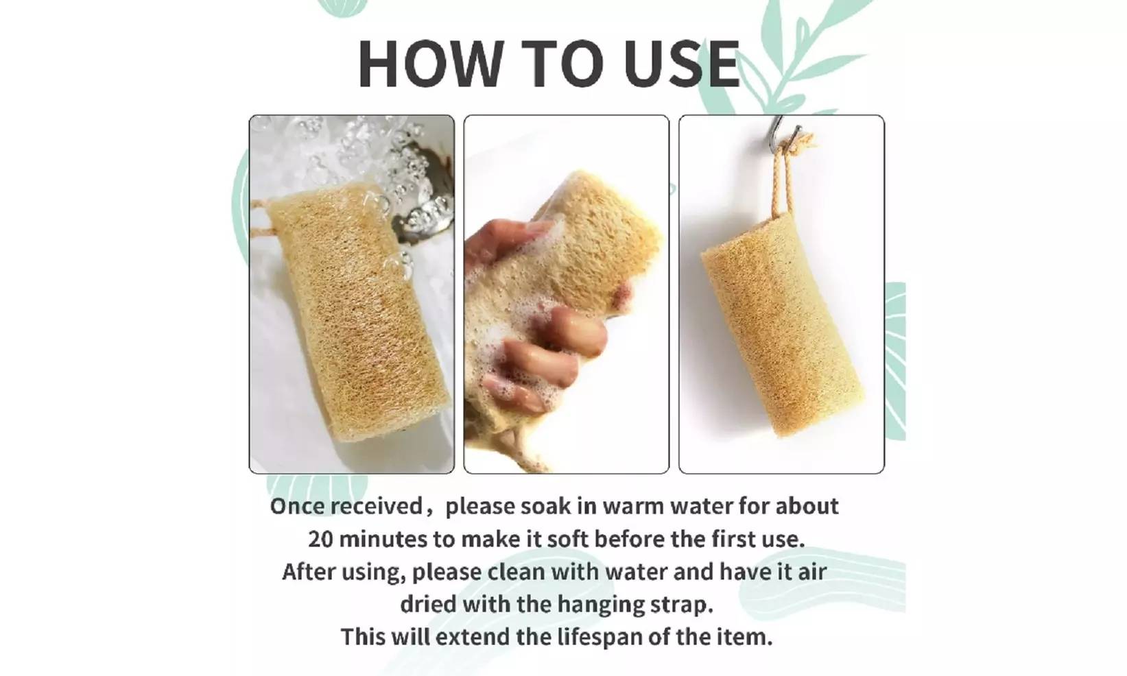 4 Pcs Natural Loofah Kitchen Sponge Biodegradable Loofah Dish Sponge for Dishes