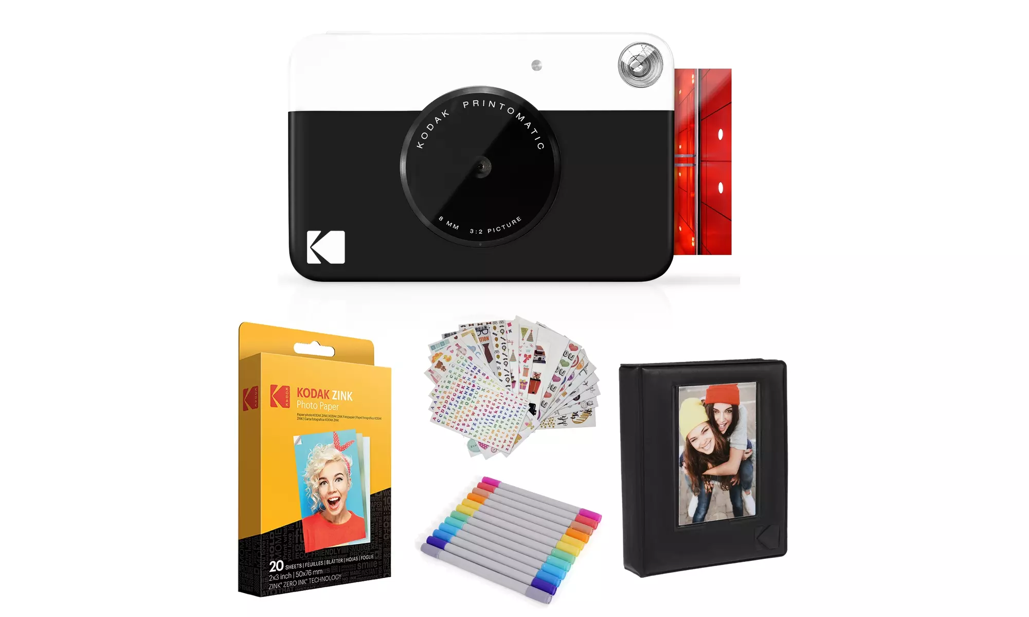 Kodak Printomatic Instant Print Camera & Photo Paper (20 Sheets) Gift Bundle