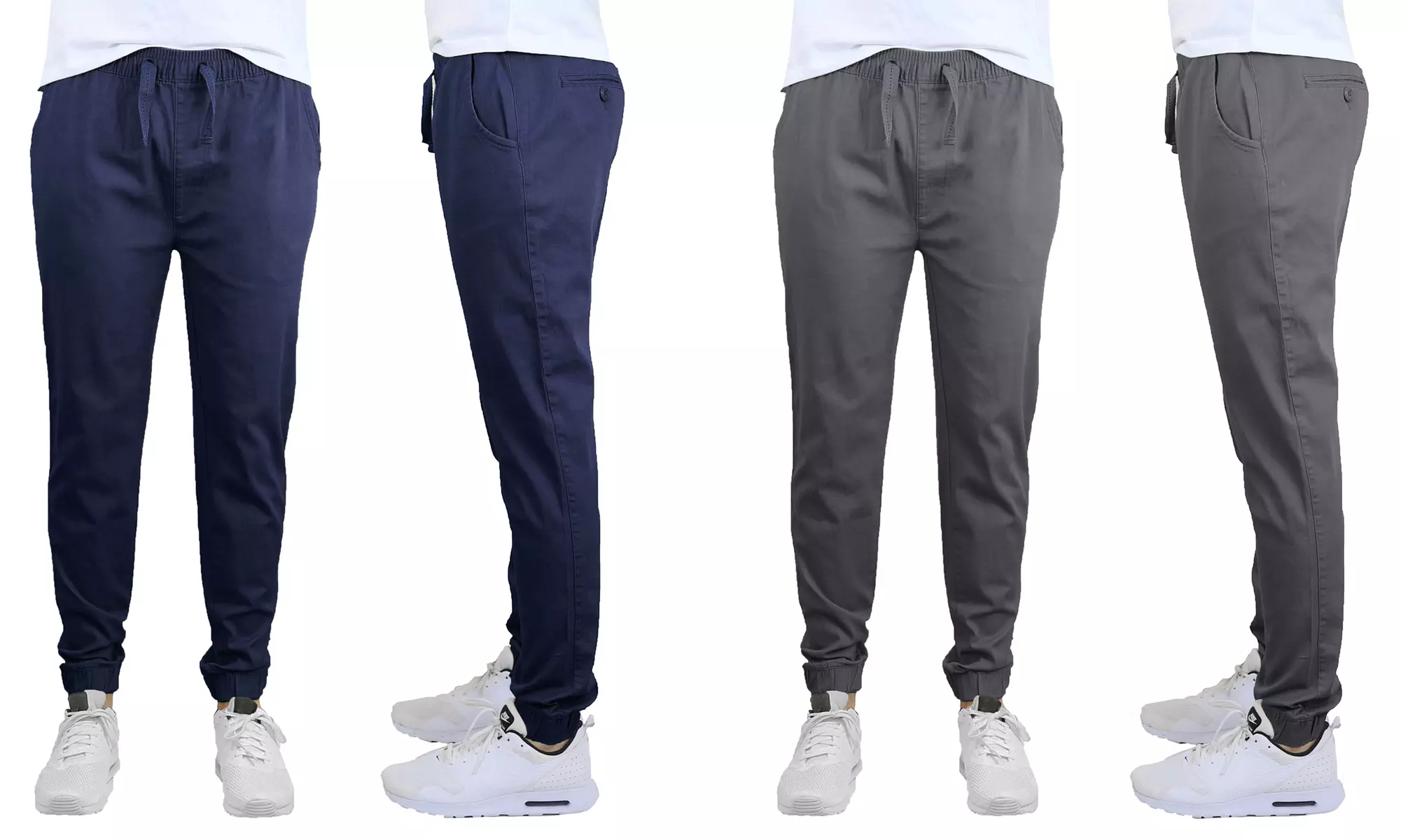 2-Pack Galaxy By Harvic Men's Classic Cotton Stretch Twill Jogger (S-2XL)