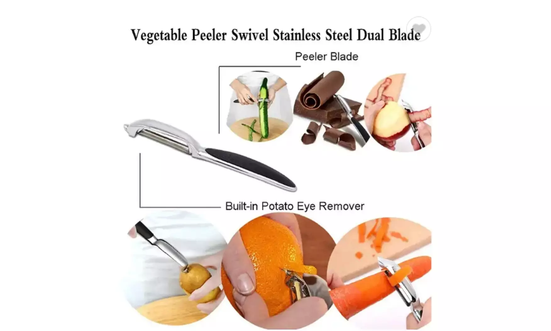 2 Ps Vegetable & Fruit Peeler Set- Stainless Steel Potato Peeler Non-Slip Handle