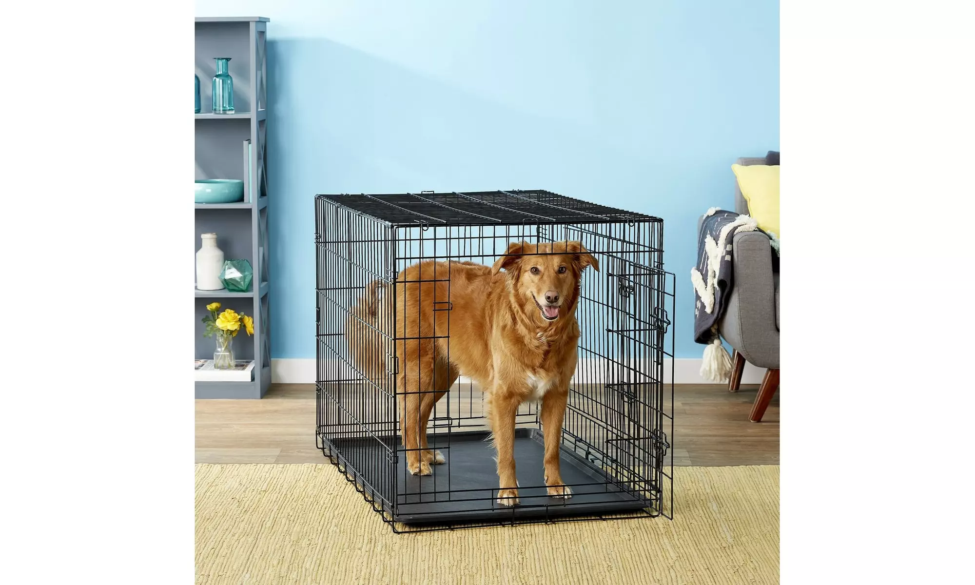 Paws & Pals Dog Crate with Double Door and Removable Tray - Multiple Sizes - Primary Image