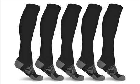 XFit Copper-Infused Compression Socks (5-Pack) Grey Large/XL