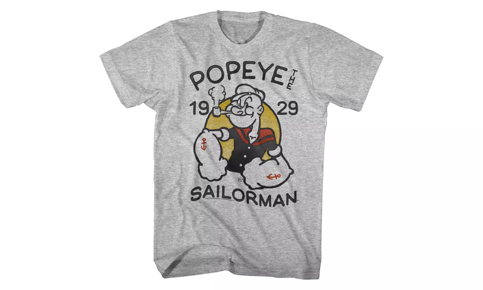 Popeye The Sailor Man Anchor Tat Tattoo Arm Muscles 1929 Comic Adult T-Shirt Tee - Primary Image