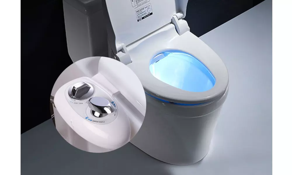 White Fresh Water Spray Non-Electric Mechanical Bidet Toilet Seat Attachment - Primary Image