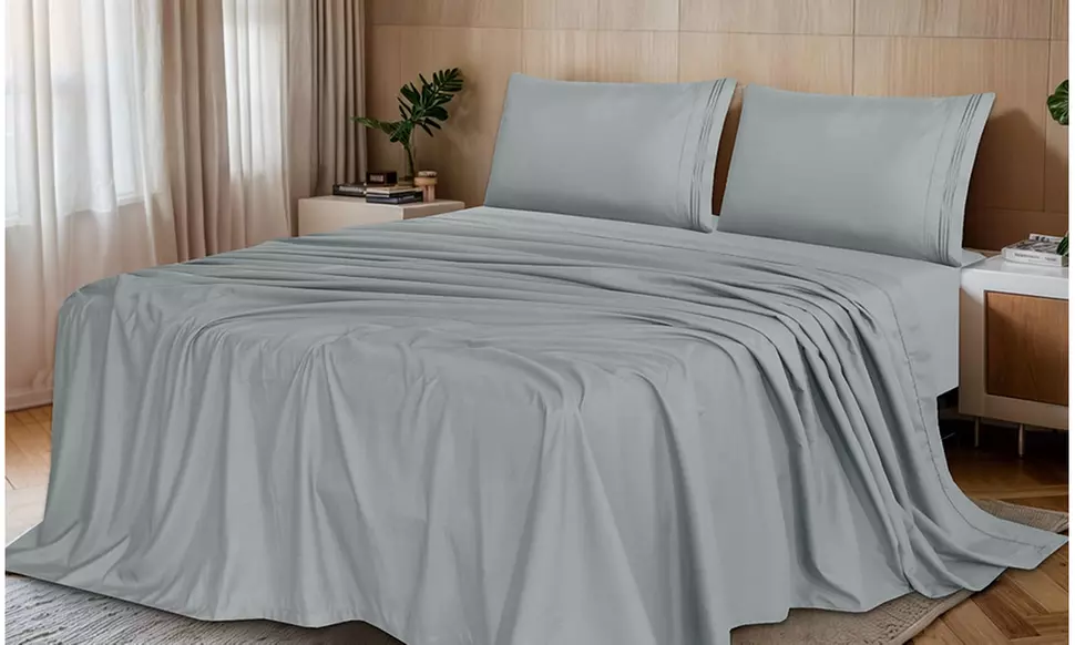 Ruvanti 1800 Series 4 Piece Microfiber Bed Sheet Set Soft Deep Pocket Sheet