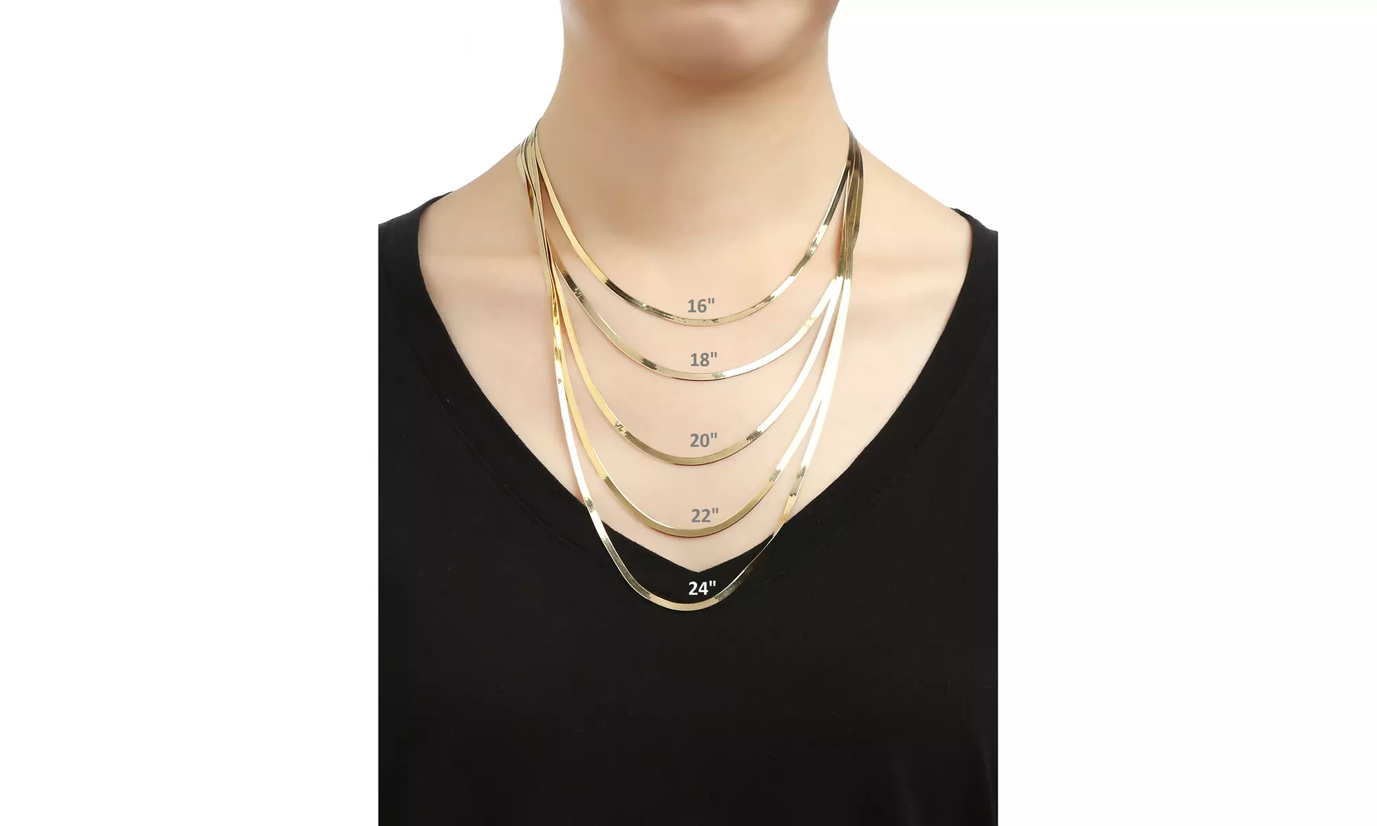 Sterling Silver Flexible Herringbone Chain Necklace