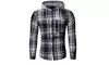 Men's Plaid Hooded Shirts Casual Long Sleeve Lightweight Shirt Jackets