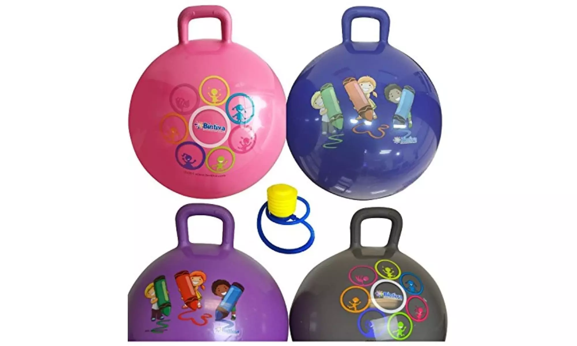 Bintiva - Hippity Hop Including Foot Pump, Hop Ball Bouncing Toy - Primary Image