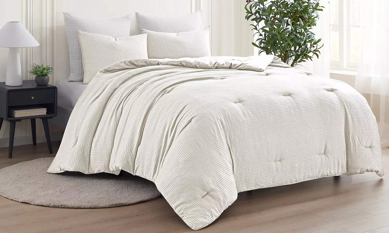Kathy Ireland 3-Piece Waffle Down Alternative Comforter Set