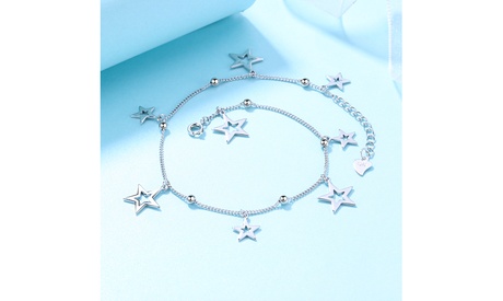 Silver Plated Star Anklet None Silver Silver Plate