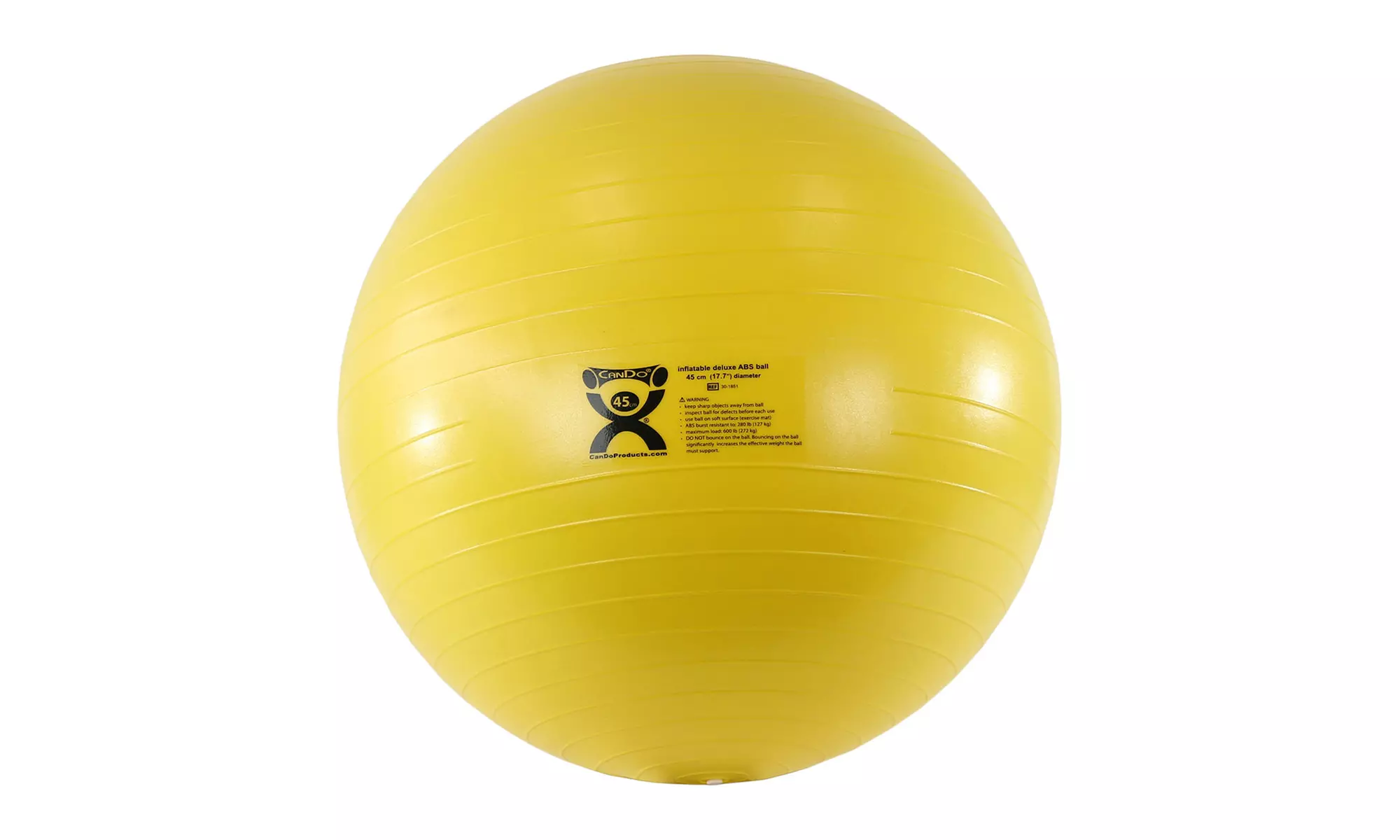 CanDo Inflatable Exercise Ball - ABS Extra Thick - Yellow - 18"  - Second Medium