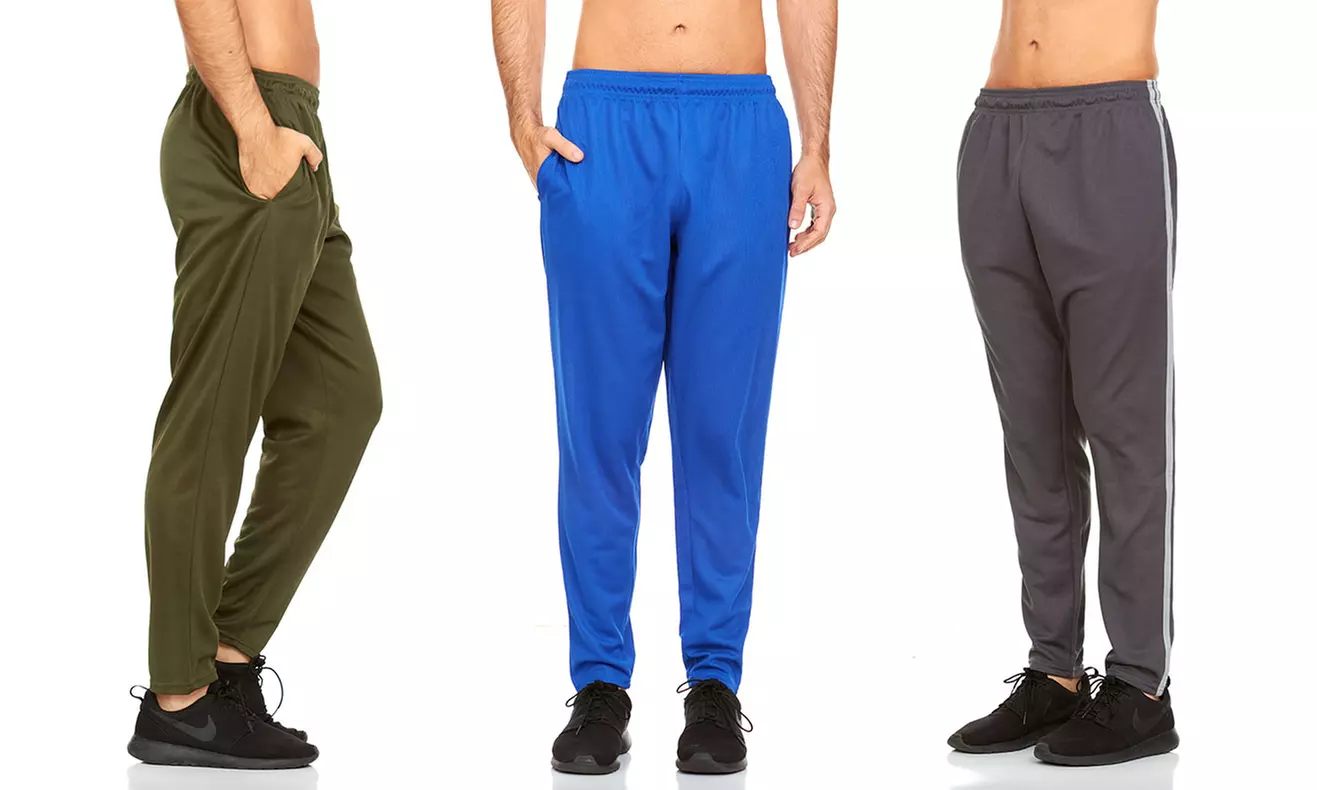 (3 Pack) DARESAY Mens Athletic Performance Pants with Pockets - Primary Image