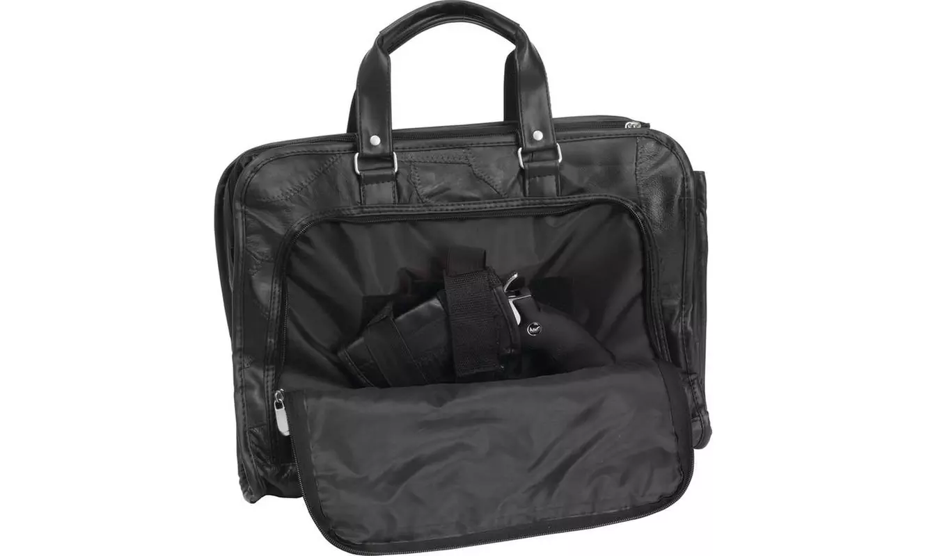 Design Genuine Buffalo Leather Concealed Carry Briefcase - Second Medium
