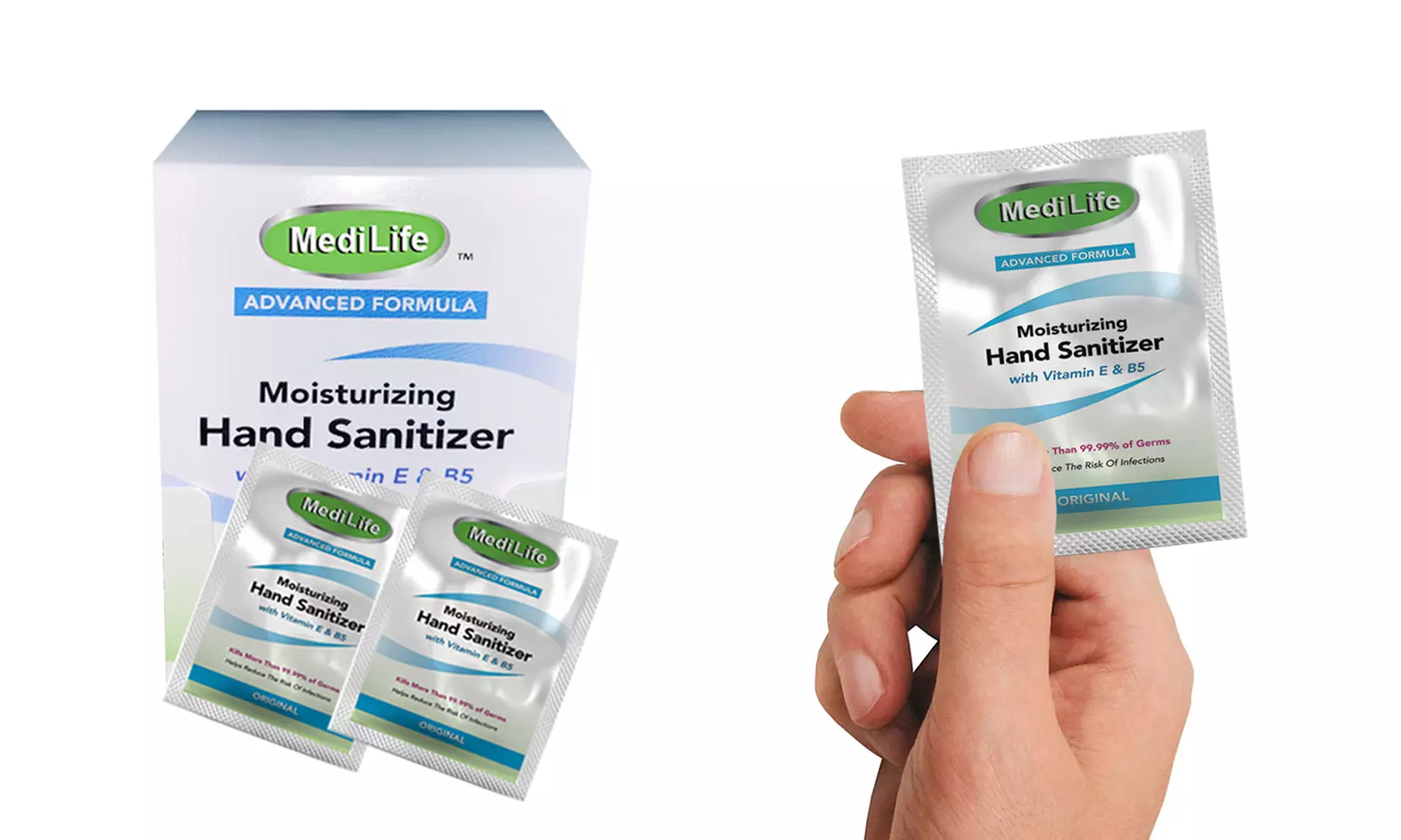 Alcohol Based Anti Bacterial Hand Cleaner And Sanitizer Sachet (12-Pack) - Primary Image