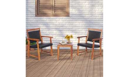 Up To 47% Off On Costway 3PCS Patio Rattan Bis... | Groupon Goods