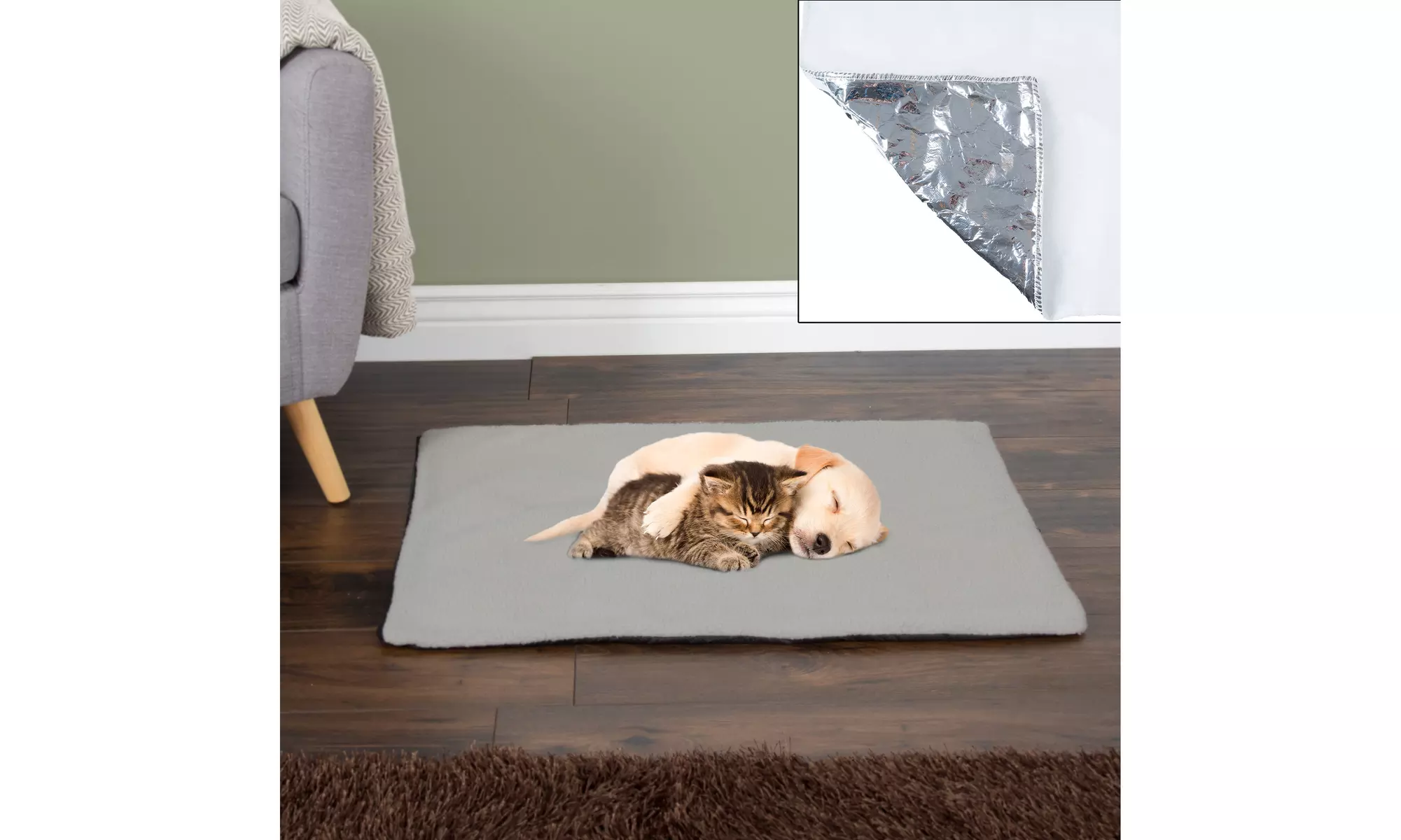 Self Warming Thermal Pet Crate Pad Cats Dogs Washable Cover