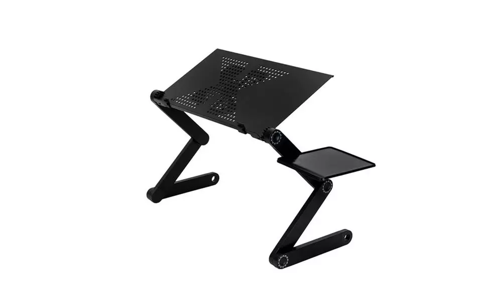 360-Degree Rotation Multifunctional Portable Folding Table with Fan & Mouse - Primary Image