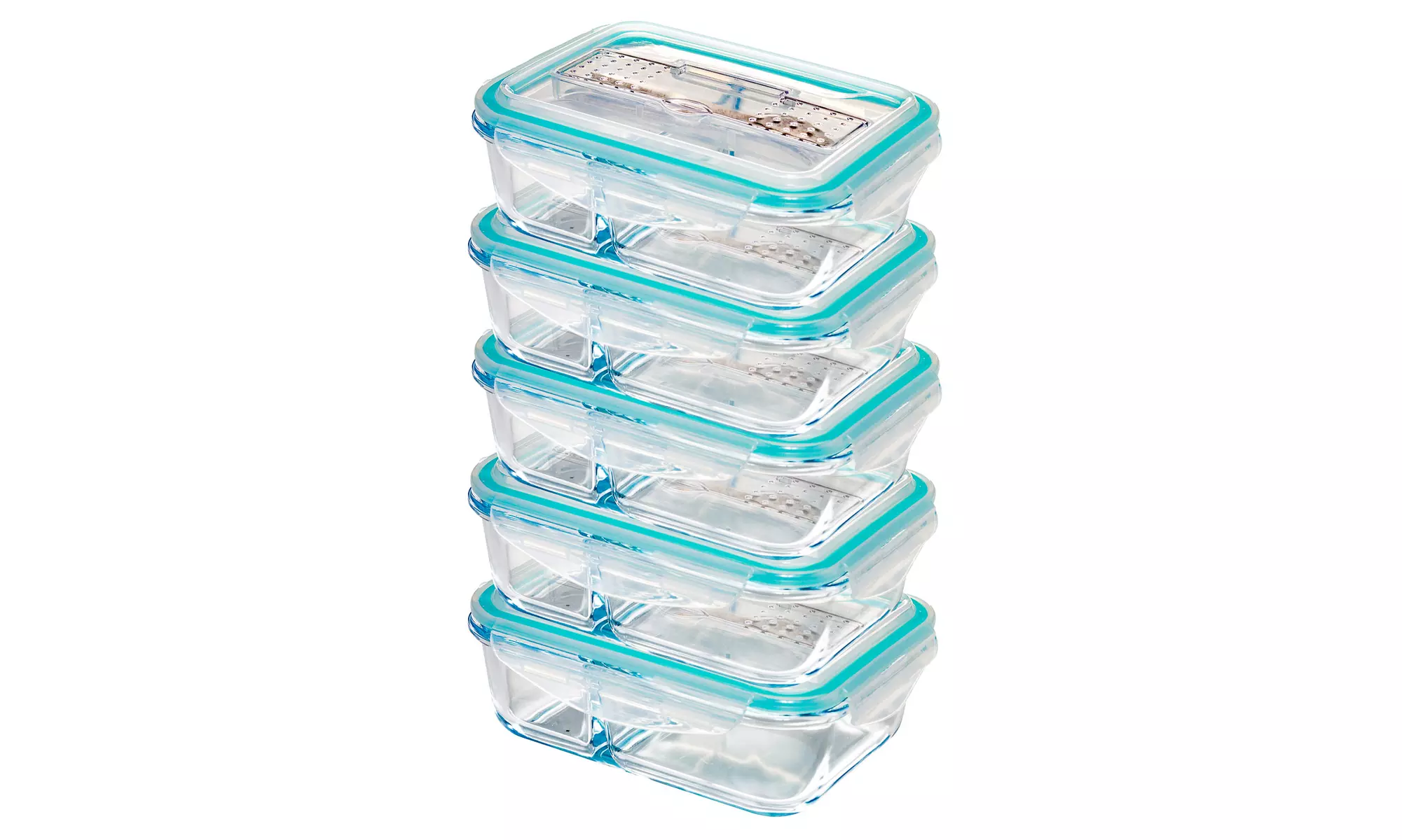 Borosilicate Glass Meal Prep Containers with Snap Locking Lids (1-3or 5 Pack)