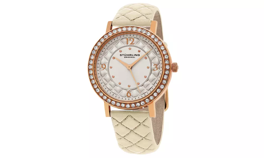 Stuhrling Original Women's  Crystal Leather Strap Watch  - Primary Image