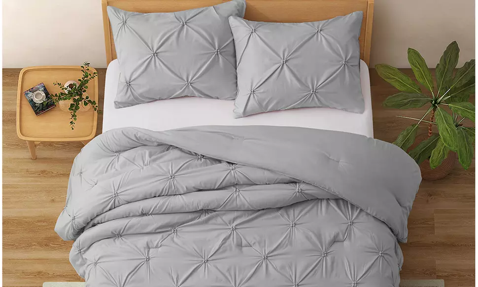 Peace Nest  2-3PC Pintuck Comforter Set
