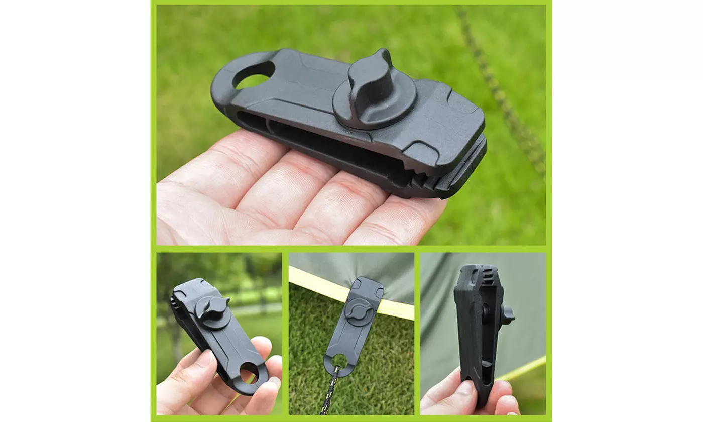 10X Reusable Tent Tarp Tarpaulin Clips Clamp Buckle Heavy Duty Camping Tool