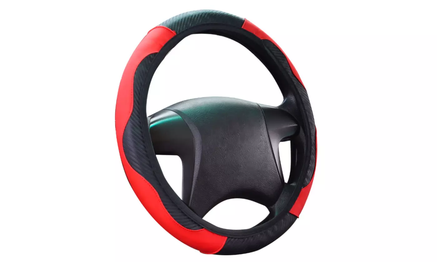 Universal 15 inch Microfiber Leather Auto Car Steering Wheel Cover