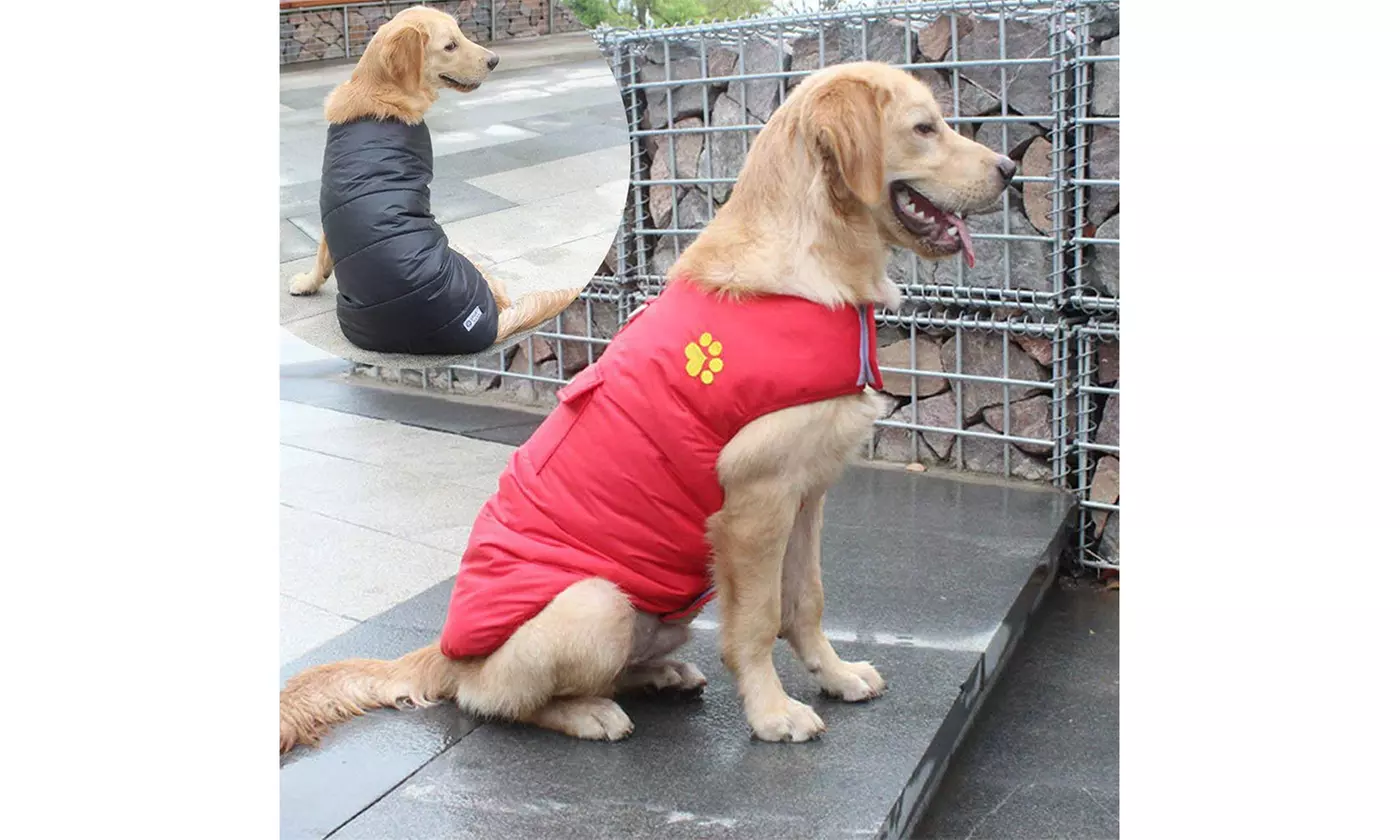 Winter Waterproof Warm Reversible Dog Vest Coats Jackets Outwear