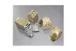 36 Paper Treat Boxes with Tags for Party Favor Goodie Gift, Bright Golden, 2x2x2 - Second Medium