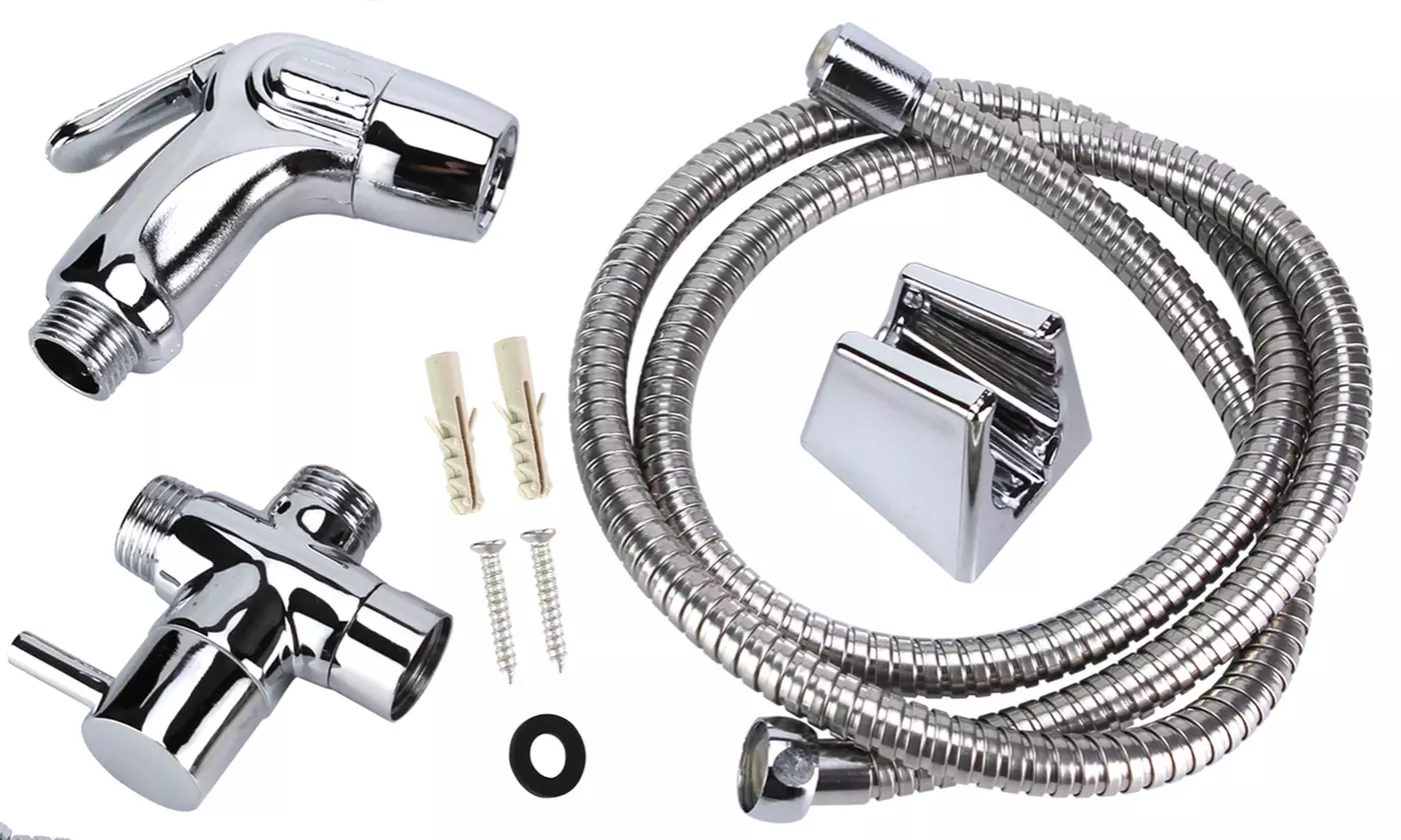 Bidet Sprayer Shattaf Toilet Stainless Brass 7/8 With 1/2 T-Adapter Hose Kit - Second Medium