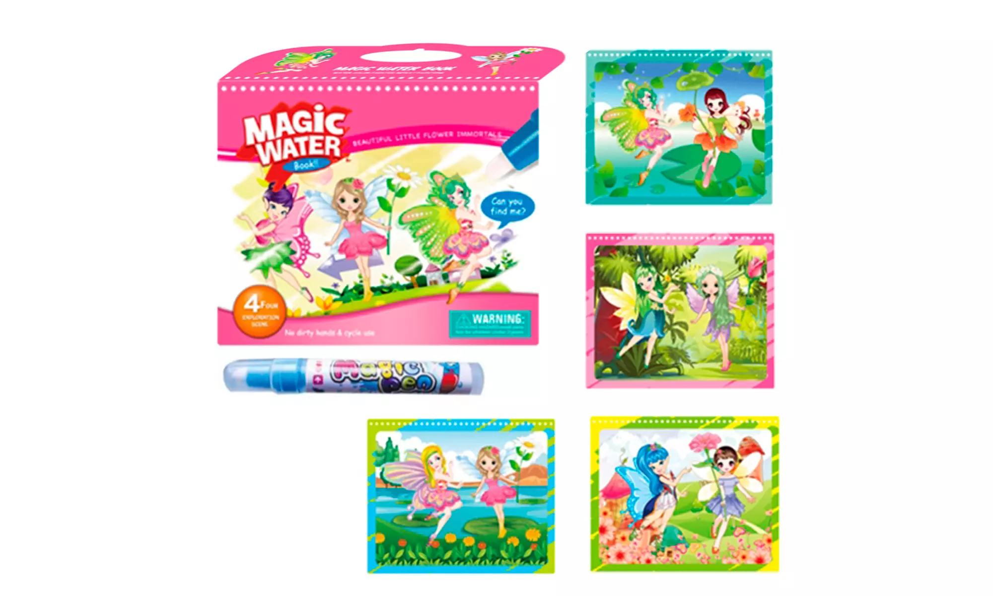 Zummy Magic Water Washable Coloring Books with Water Markers ( 3 Pack )