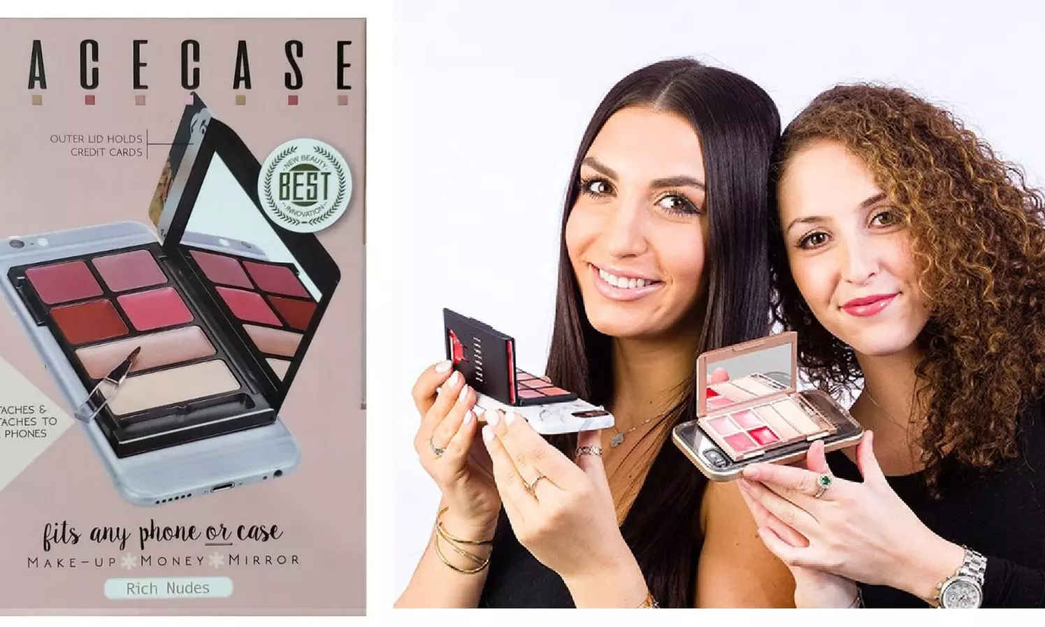 Facecase makeup palette mirror & card/money Holder Attach to Your Phone or Case - Primary Image
