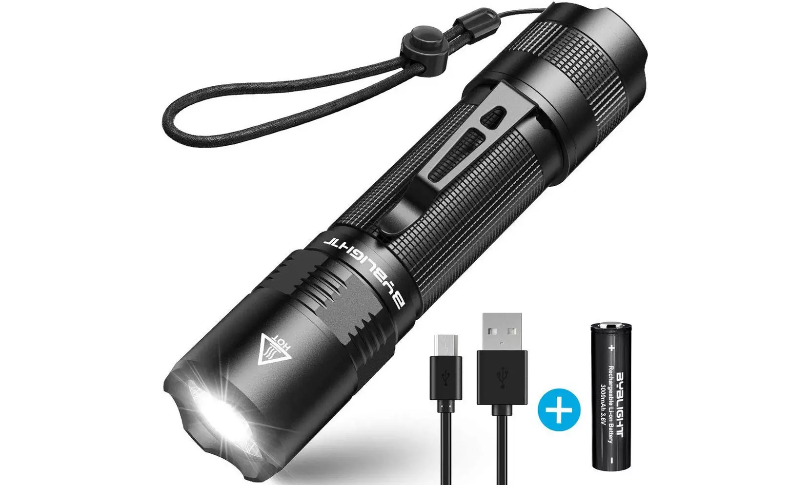 Rechargeable Flashlight, BYB F18 LED Tactical Flashlight - Primary Image