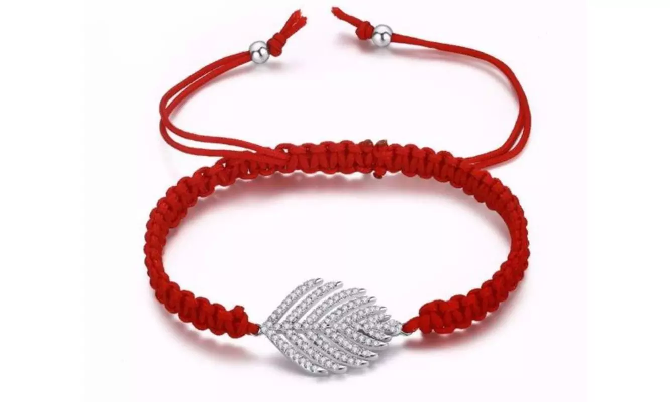 Micro Paved Leaf CZ Crystal White Gold Wrap Bracelet