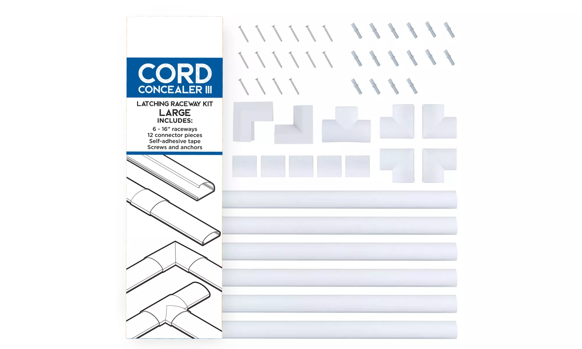 Cord Organizer Kit- Latching Cable Management Covers by SimpleCord - Primary Image