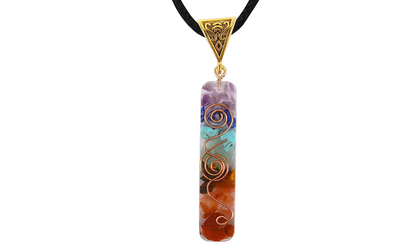 ItBelongs2U 7 Chakra Orgone Energy Healing Pendants Necklace Gift Set