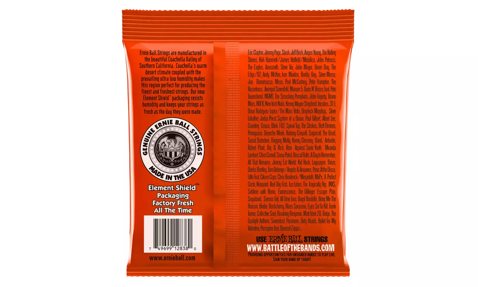 Ernie Ball Slinky Long Scale 6-String Nickel Wound Electric Bass Strings - Second Medium