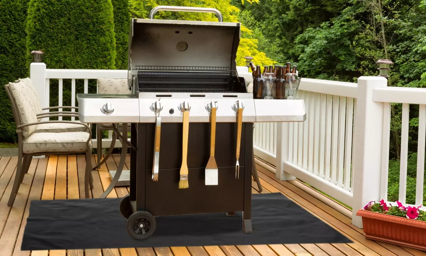 LakeForest Under Grill Mat Fire Pit Mat Deck Patio Lawn Fireproof Protective Mat - Primary Image