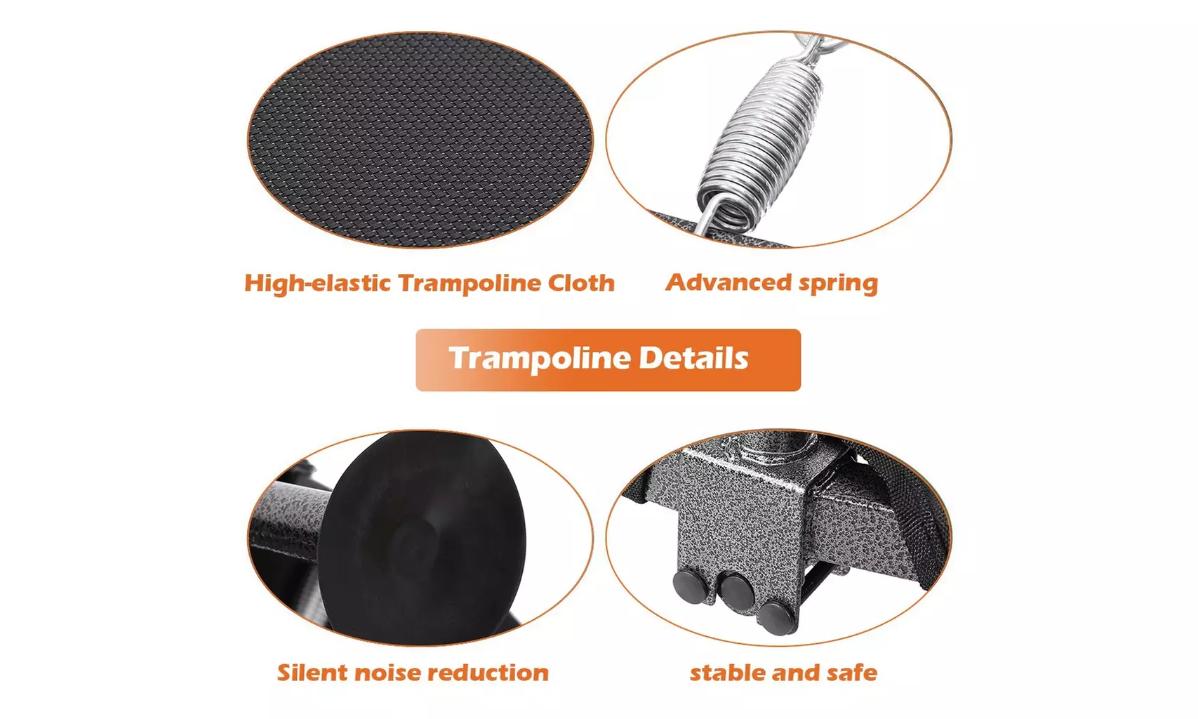 40In Mini Trampoline, Children With Handles, Suitable For Indoor or Outdoor Play - Image 6