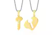 Stainless Steel His & Hers Matching Set 'I Love You' Couple Pendant Necklaces - Second Medium
