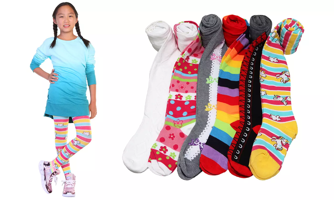 6-Pack Girls' Sweater Tights by Angelina