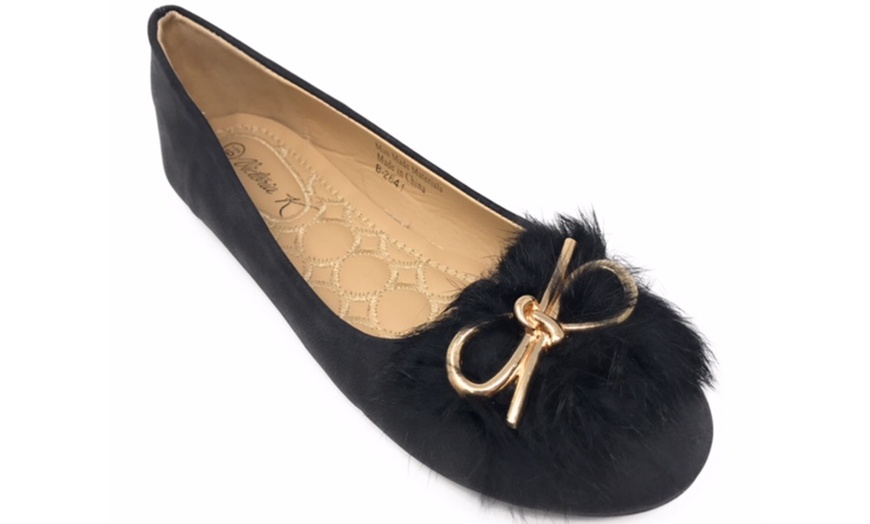 faux fur flats