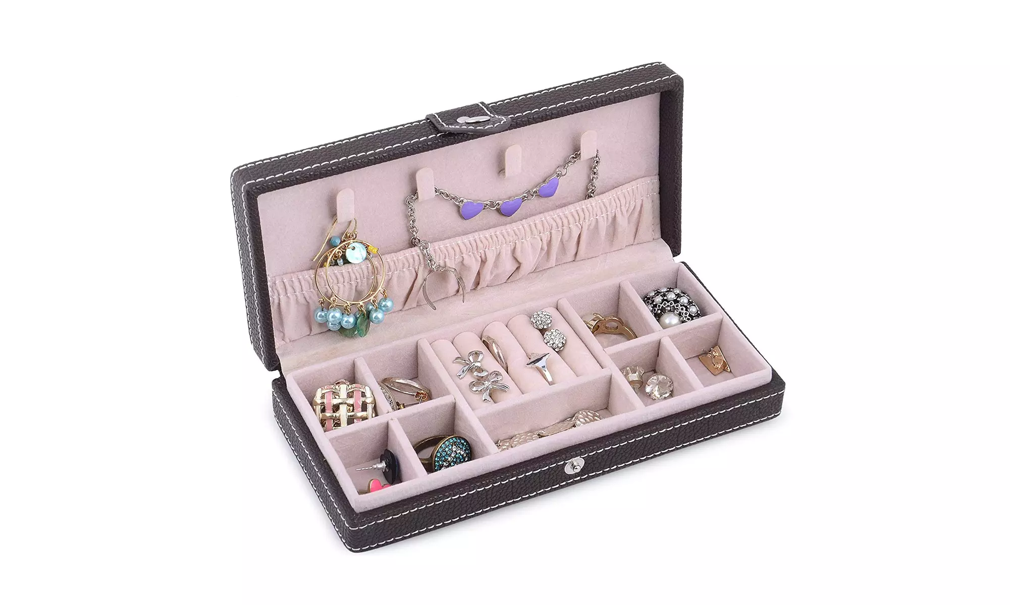 Kendal Small Leather Jewelry Box Travel Case Storage Portable LJC01BN - Primary Image