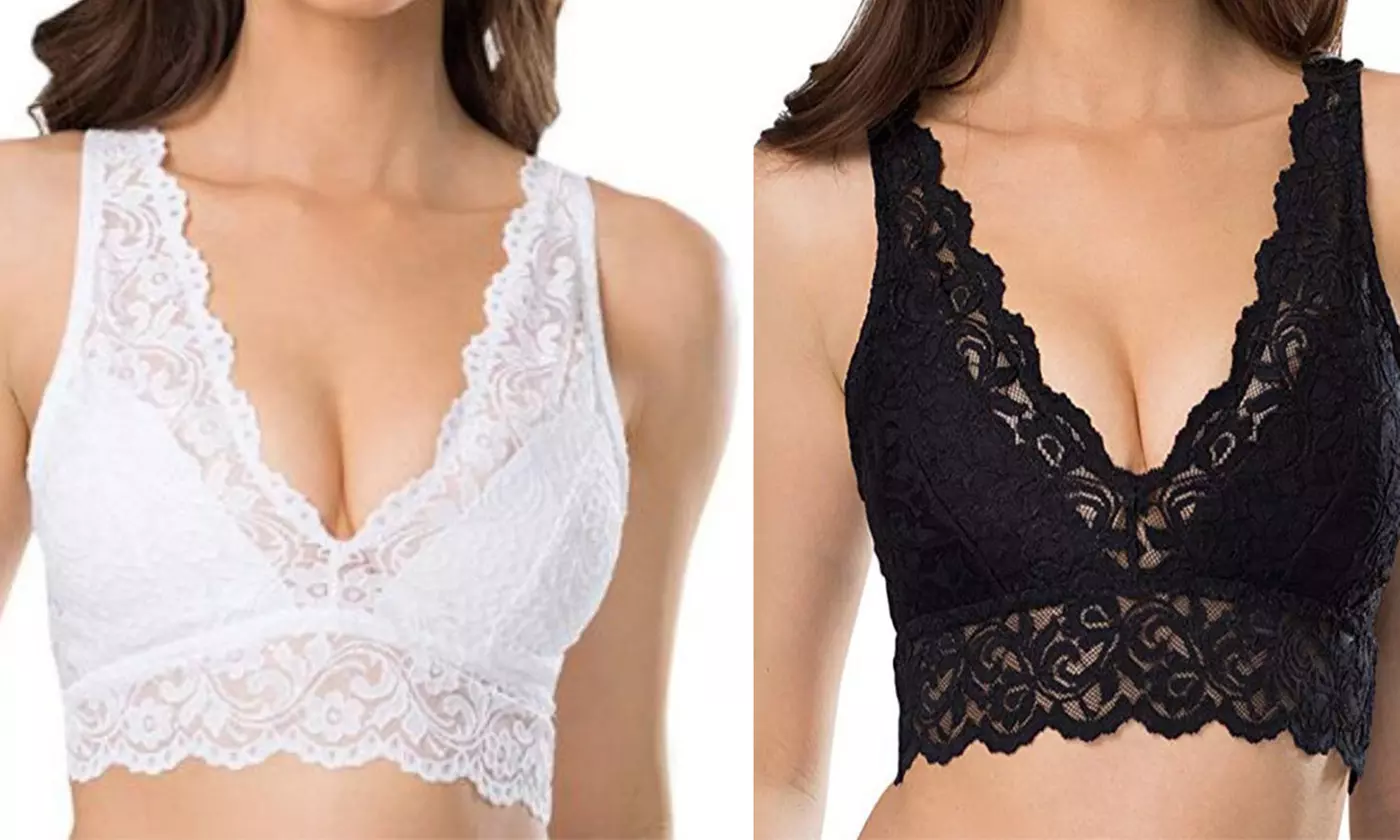Women's Lingerie Sexy Three-Point Lace Bra Temptation Perspective Bra - Primary Image