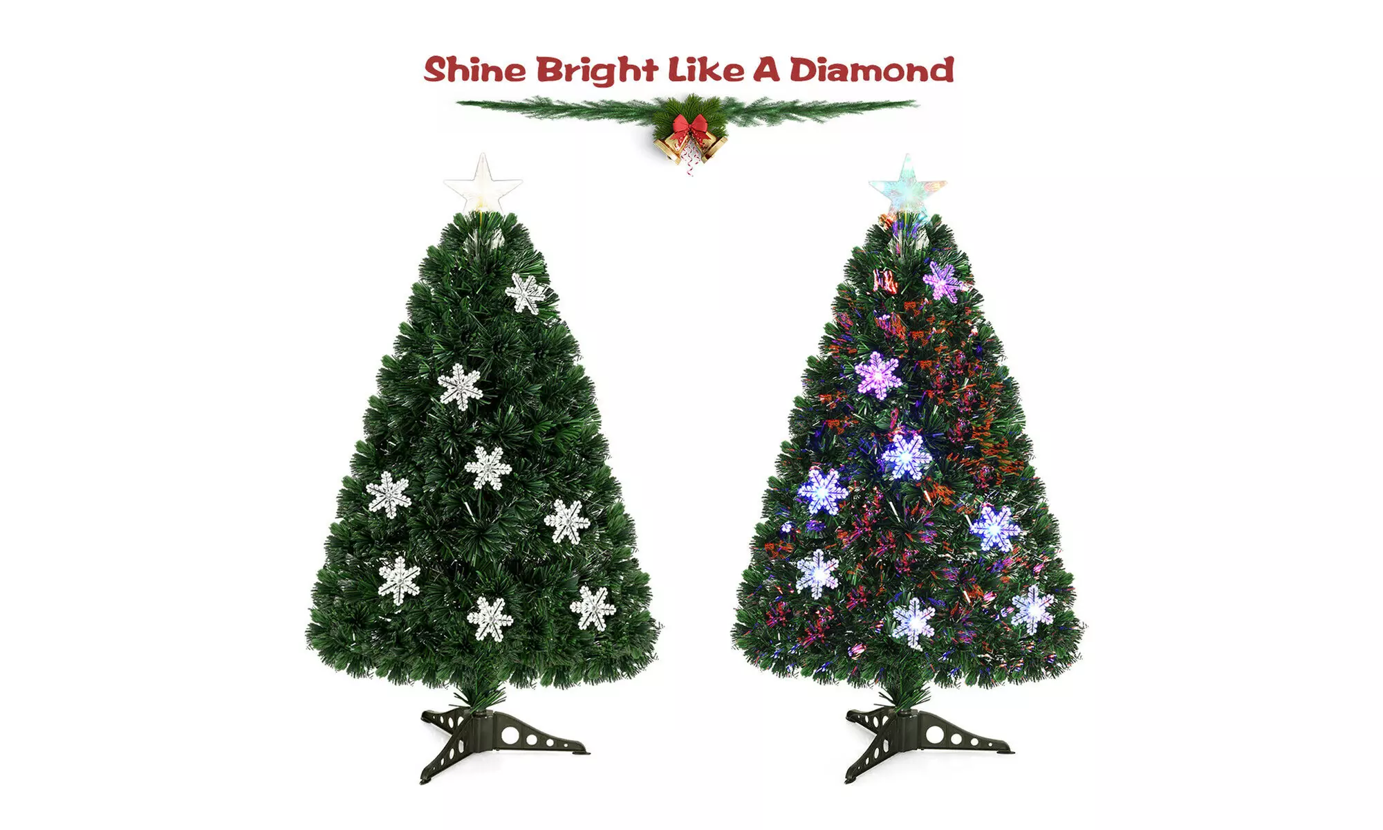 Costway 3FT Pre-Lit Fiber Optic Artificial Christmas Tree w/Multicolor Lights