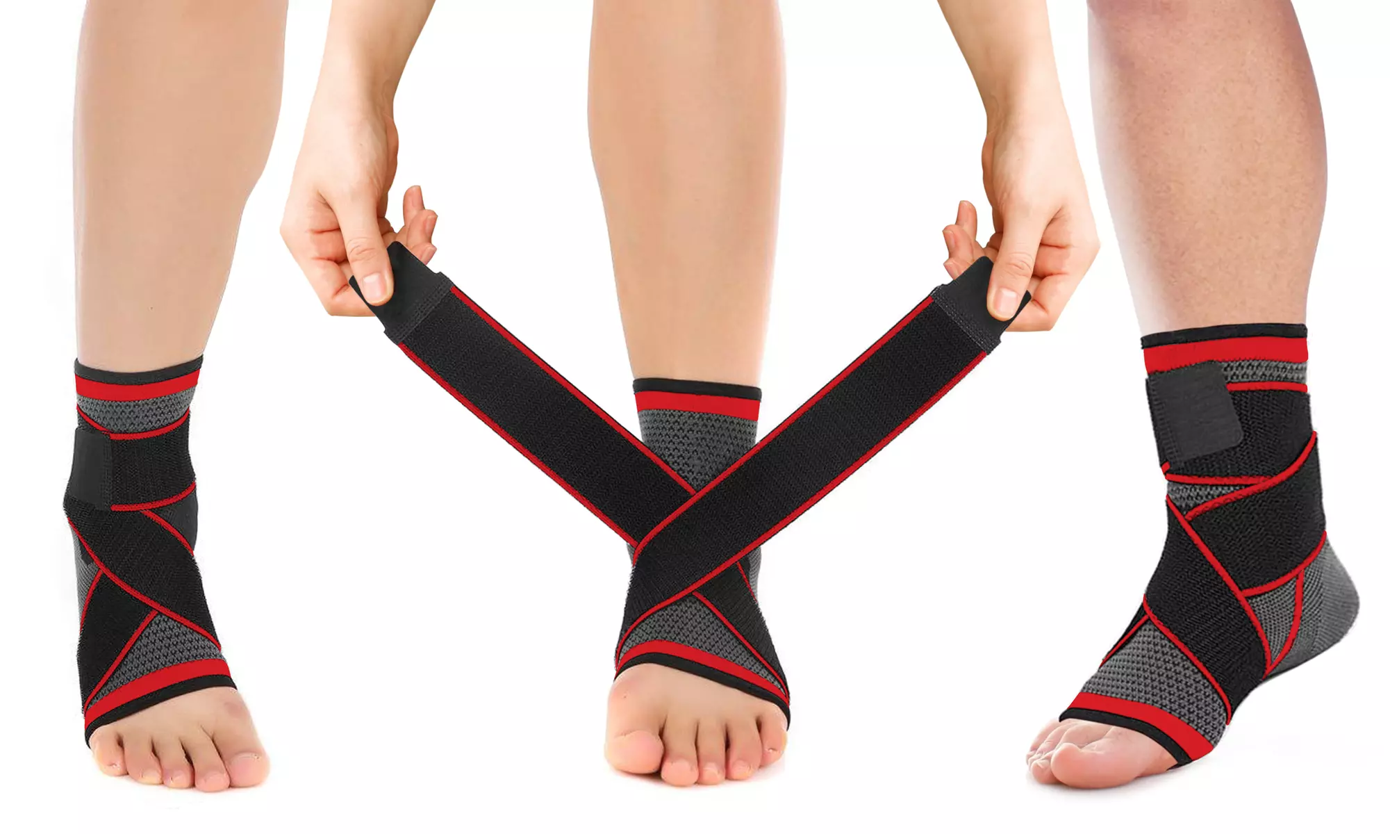 DCF Adjustable Ankle Compression Sleeve for Men and Women (1-Pair)