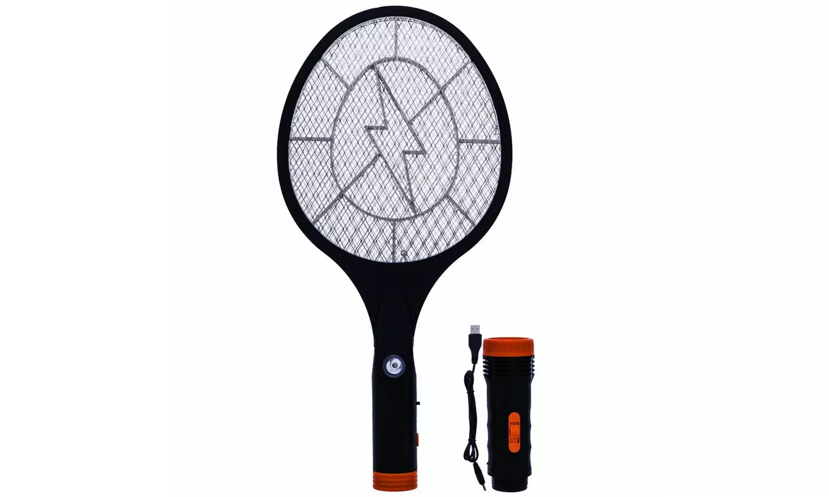 Electric Mosquito Swatter Bug Zapper W Rechargeable Battery Removable Flashlight - Primary Image