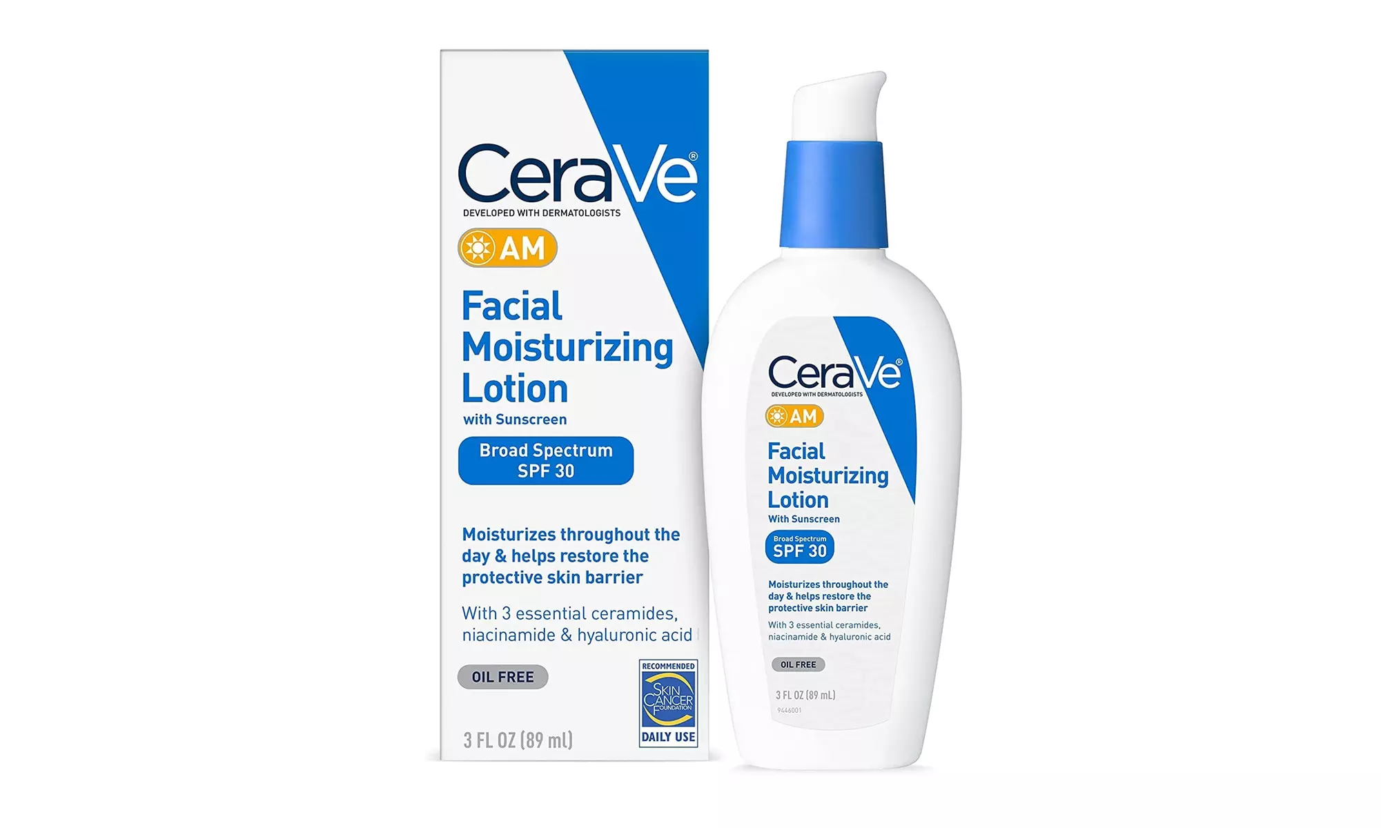 CeraVe AM Facial Moisturizing Lotion Oil-Free Face Moisturizer with Sunscreen - Primary Image