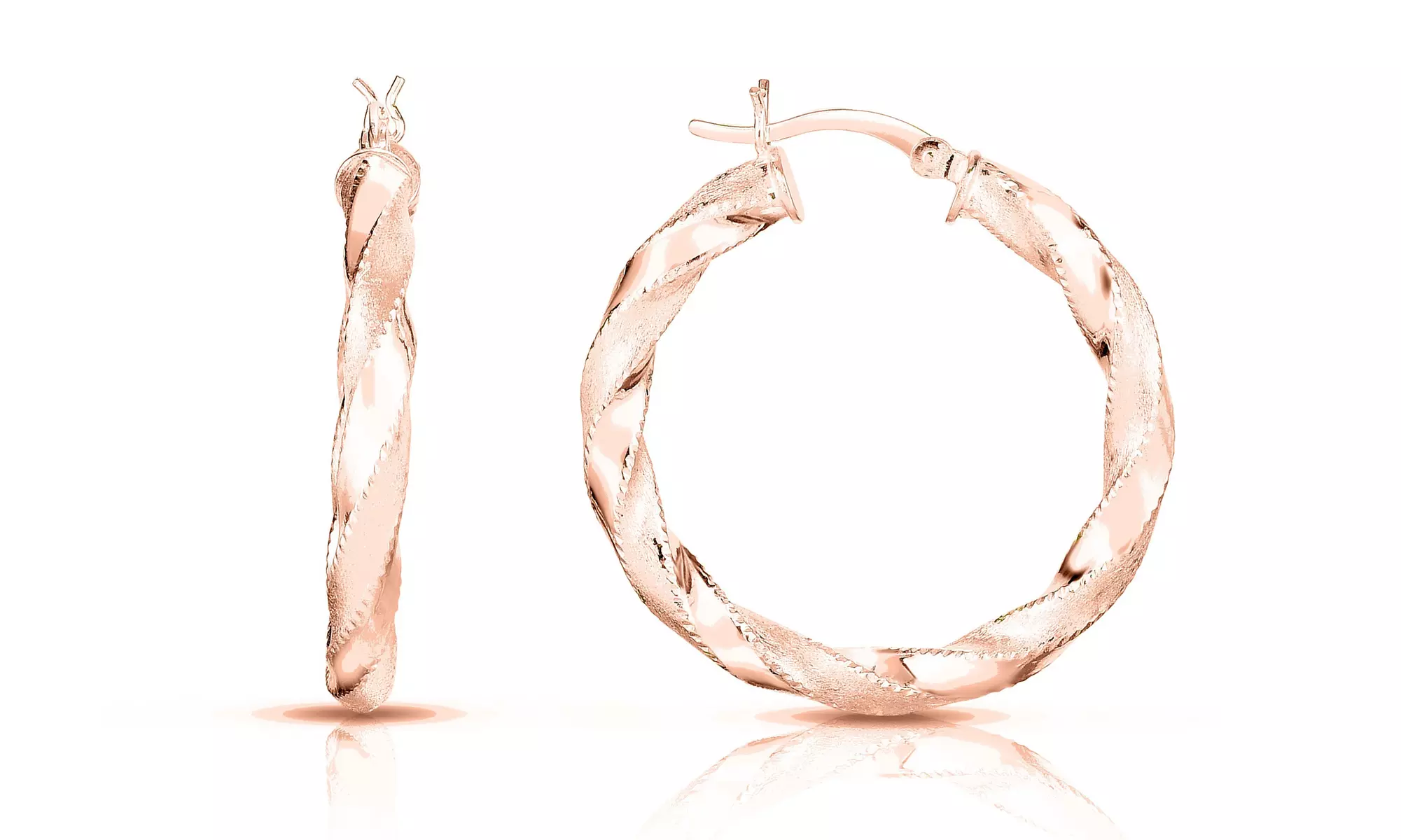 Italian 18K Rose Gold Plated Sterling Silver Hoop Collection