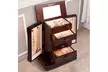 Armoire Jewelry Cabinet Box Storage Chest Stand Organizer Necklace Wood - Second Medium